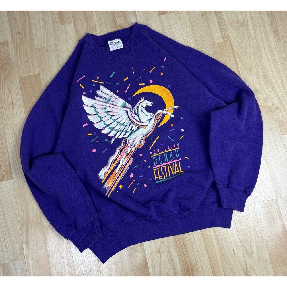 Vintage 90s 1992 Kentucky Derby Festival Graphic Crewneck / Sweatshirt / Size XL